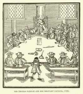 Sir Thomas Fairfax og hans militærråd, 1647 af English School